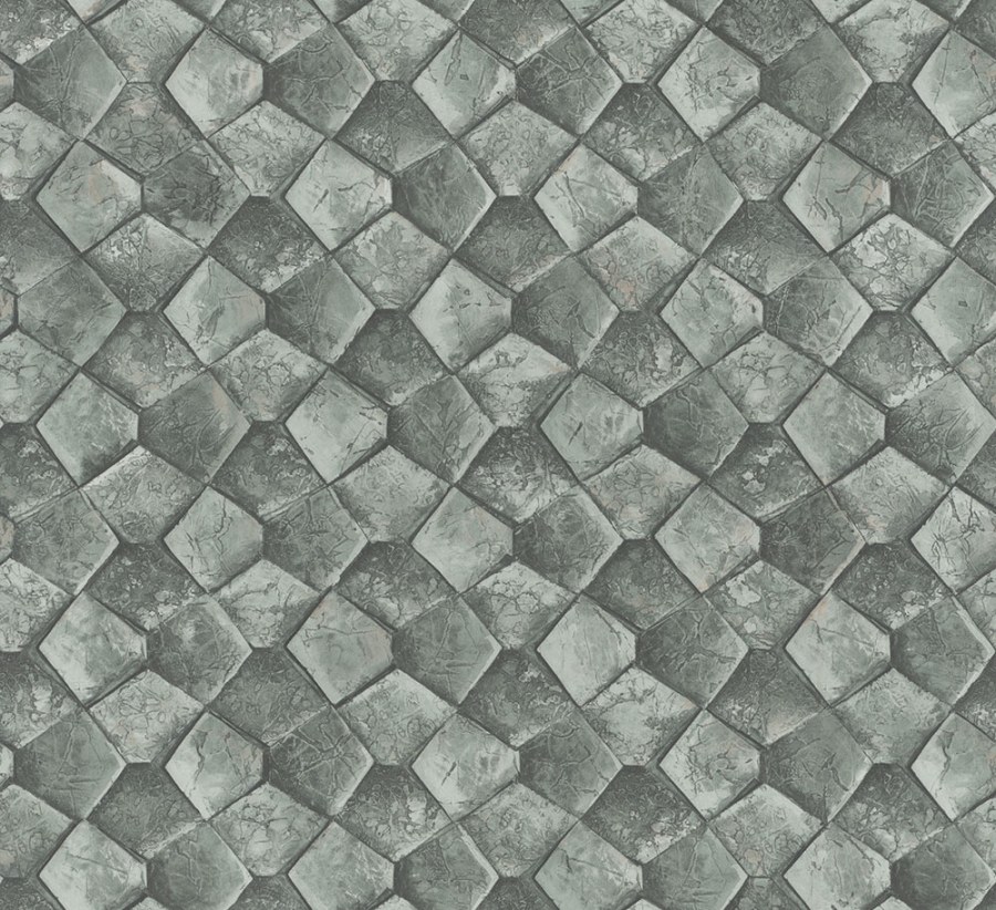 Geometrická vliesová tapeta na zeď, zelená, 34933, Eclectic, Marburg - Vliesové tapety