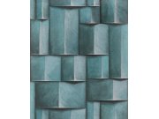 Grafická vliesová tapeta na zeď, tyrkysová, 3D efekt, 35389, Timber, Marburg
