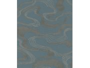 Vliesová tapeta na zeď, modrá, látková textura, vlnky, 34538, Kumano, Marburg