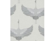 Vliesová tapeta na zeď, šedo-stříbrná, ptáci, 34530, Kumano, Marburg