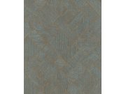Vliesová tapeta na zeď, modrá, měděná, geometrický vzor, 35512, Ritus, Marburg