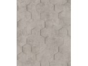 Geometrická vliesová tapeta na zeď, šedo-hnědá, hexagony, 34162, Loft Superior, Marburg