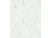 Geometrická vliesová tapeta na zeď, bílo-šedá, hexagony, 34157, Loft Superior, Marburg