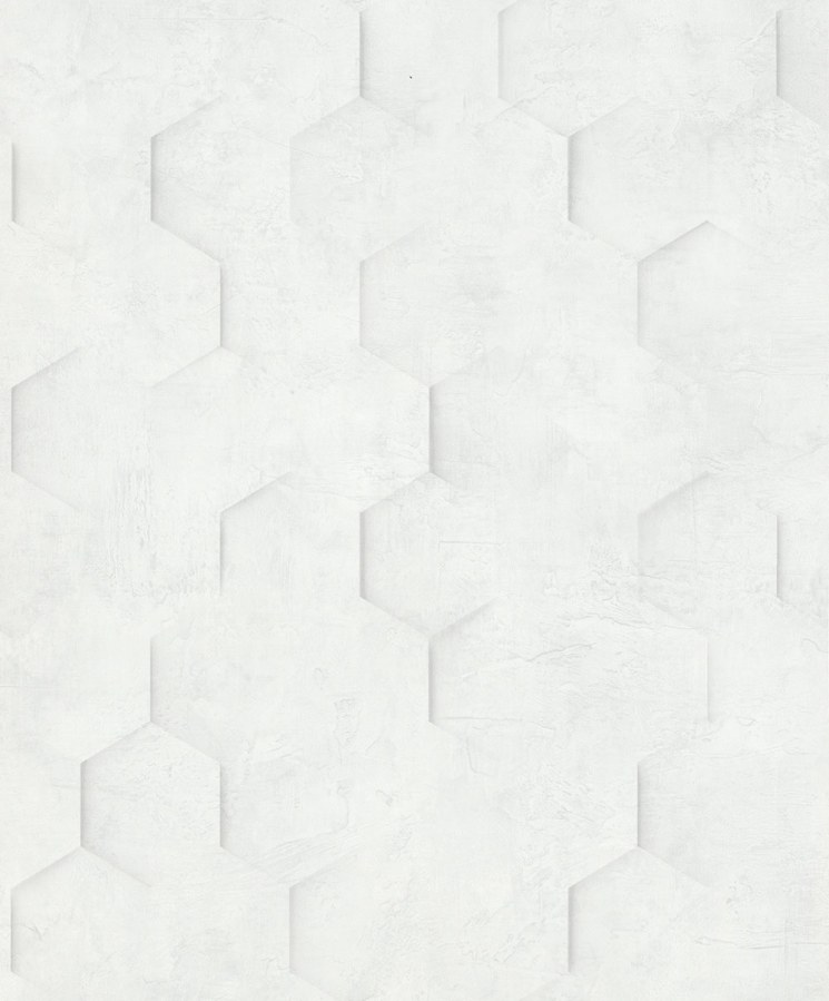 Geometrická vliesová tapeta na zeď, bílo-šedá, hexagony, 34157, Loft Superior, Marburg - Vliesové tapety