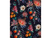 Vliesová tapeta na zeď, modrá, květiny, Mučenka, 127917, Arboretum, Graham Brown Premium