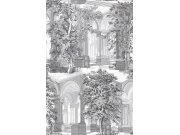 Vliesová tapeta na zeď, šedo-černá, stromy, podloubí, 129092, Arboretum, Graham Brown Premium