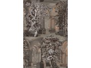 Vliesová tapeta na zeď, hnědo-šedá, stromy, podloubí, 129090, Arboretum, Graham Brown Premium