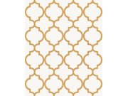 Vliesová tapeta na zeď, krémovo-oranžová, treláž, mřížka, 130298, Concerto, Graham Brown Premium