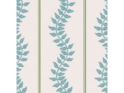 Vliesová tapeta na zeď, zeleno-modrá, pruhy, listy, 130290, Concerto, Graham Brown Premium