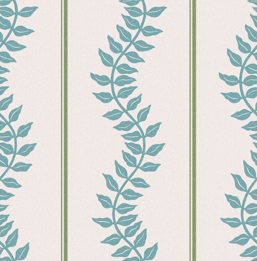 Tapety Yara - Tapety dle materiálu - Vliesové tapety - Vliesová tapeta na zeď, zeleno-modrá, pruhy, listy, 130290, Concerto, Graham Brown Premium Vliesová tapeta na zeď, zeleno-modrá, pruhy, listy, 130290, Concerto, Graham Brown Premium - Vliesové tapety