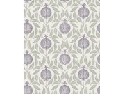 Vliesová tapeta na zeď, zeleno-fialová, listy, granátová jablka, 130288, Concerto, Graham Brown Premium