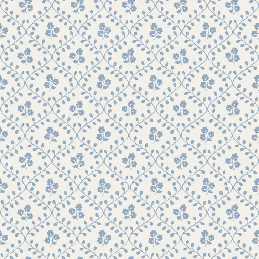 Vliesová tapeta na zeď, bílo-modrá, květiny, 5822, Nordic Folk, Borastapeter