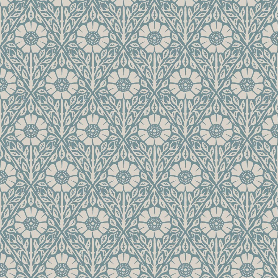 Vliesová tapeta na zeď, modrá, květiny, 5813, Nordic Folk, Borastapeter - Vliesové tapety