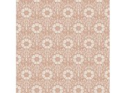 Vliesová tapeta na zeď, hnědo-červená, květiny, 5812, Nordic Folk, Borastapeter