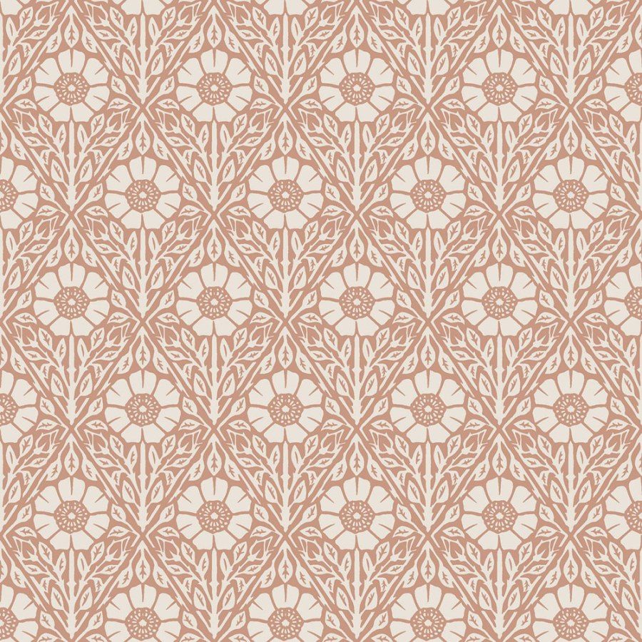 Vliesová tapeta na zeď, hnědo-červená, květiny, 5812, Nordic Folk, Borastapeter - Vliesové tapety