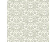 Vliesová tapeta na zeď, zeleno-bílá, květiny, 5811, Nordic Folk, Borastapeter