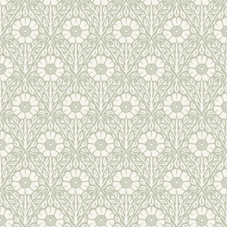 Vliesová tapeta na zeď, zeleno-bílá, květiny, 5811, Nordic Folk, Borastapeter - Vliesové tapety