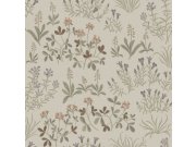 Vliesová tapeta na zeď, šedo-béžová, květiny, 5804, Nordic Folk, Borastapeter