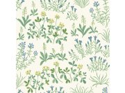 Vliesová tapeta na zeď, bílá, květiny, 5803, Nordic Folk, Borastapeter