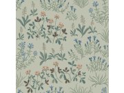 Vliesová tapeta na zeď, zelená, květiny, 5801, Nordic Folk, Borastapeter