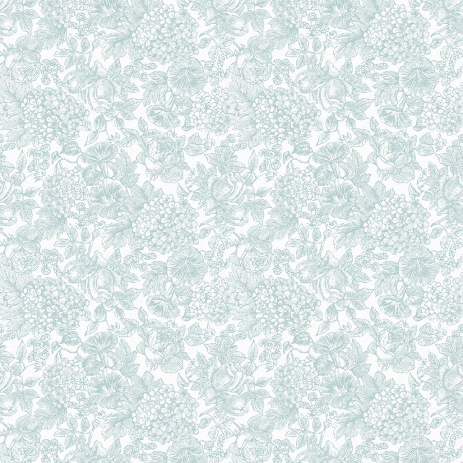 Vliesová květinová tapeta na zeď, tyrkysová, 119860, Laura Ashley 3, Laura Ashley Signature