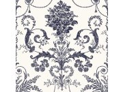 Zámecká vliesová tapeta na zeď, bílo-modrá, 113387, Laura Ashley Signature