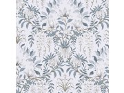 Vliesová tapeta na zeď, šedo-modrá, květiny, 113405, Laura Ashley Signature