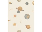 Dětská vliesová tapeta na zeď, krémová, vesmír, LD3519, Little Dreamers, Grandeco