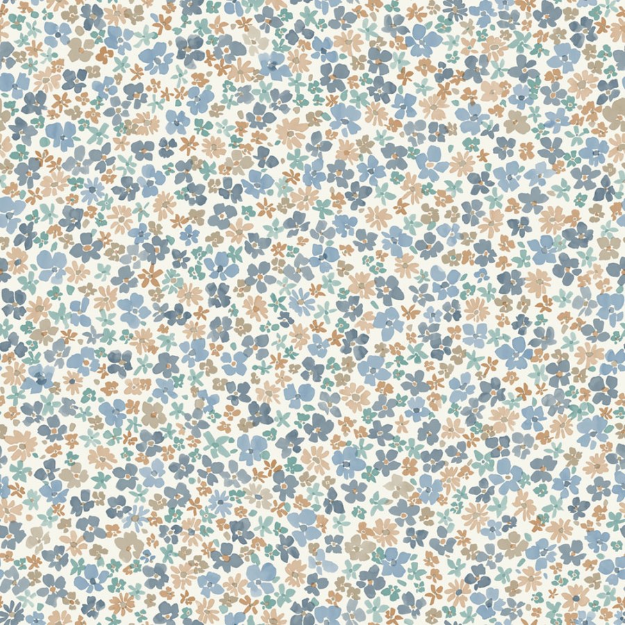 Vliesová tapeta na zeď, modrá, květiny, LD3015, Little Dreamers, Grandeco - Vliesové tapety