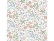 Vliesová tapeta na zeď, modro-zelená, květiny, listy, 38753, Borosan Hem, Borastapeter