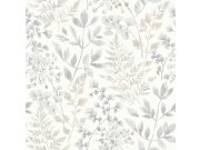 Vliesová tapeta na zeď, šedo-béžová, listy, 38727, Borosan Hem, Borastapeter