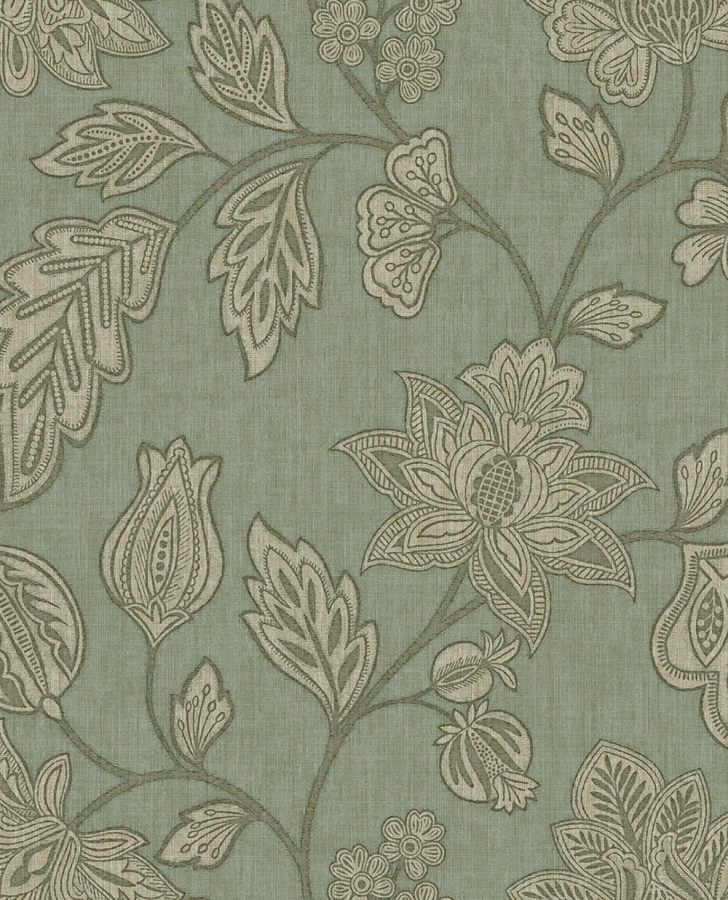 Vliesová tapeta na zeď, zelená, květiny, 350665, Amber, Eijffinger - Vliesové tapety