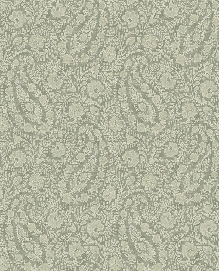 Vliesová tapeta na zeď, šedo-zelená, květiny, ornamenty, 350655, Amber, Eijffinger - Vliesové tapety