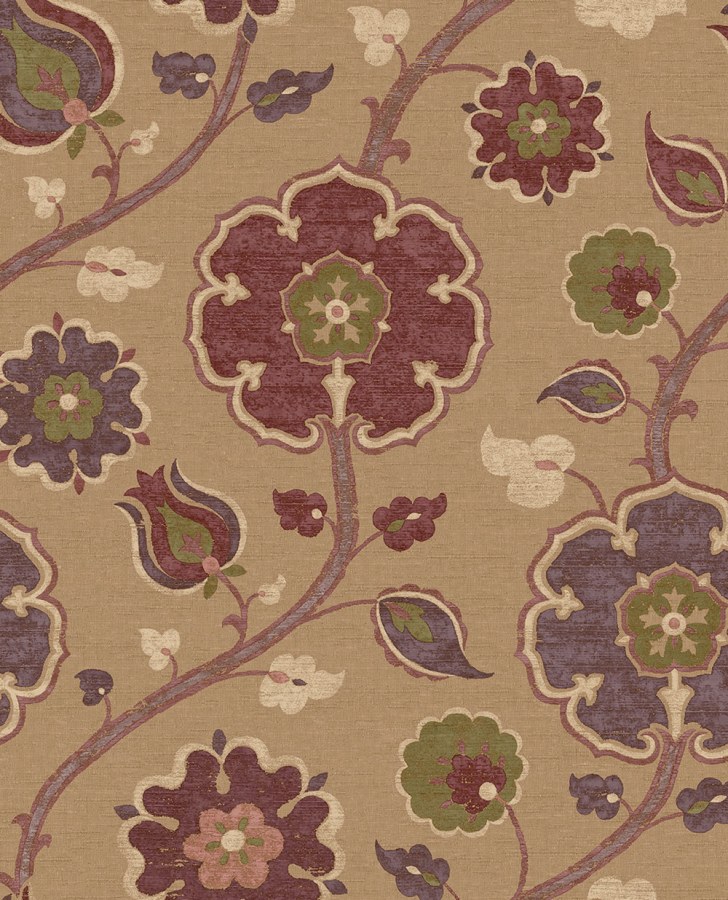 Vliesová tapeta na zeď, hnědo-červená, květiny, 350612, Amber, Eijffinger - Vliesové tapety