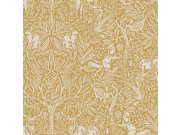 Vliesová tapeta na zeď, žlutá, stromy, listy, zvířata, 2048, New Heritage, Borastapeter