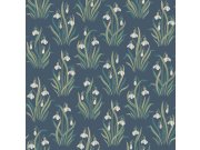 Vliesová tapeta na zeď, modrá, květiny, sněženky, 4836, New Heritage, Borastapeter