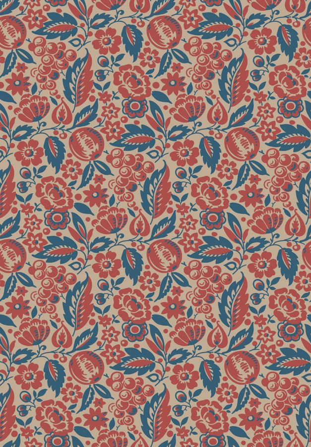 Vliesová tapeta na zeď, modro-červená, květiny, 4816, New Heritage, Borastapeter - Vliesové tapety