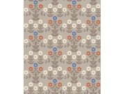 Vliesová tapeta na zeď, šedo-hnědá, květiny, 4813, New Heritage, Borastapeter