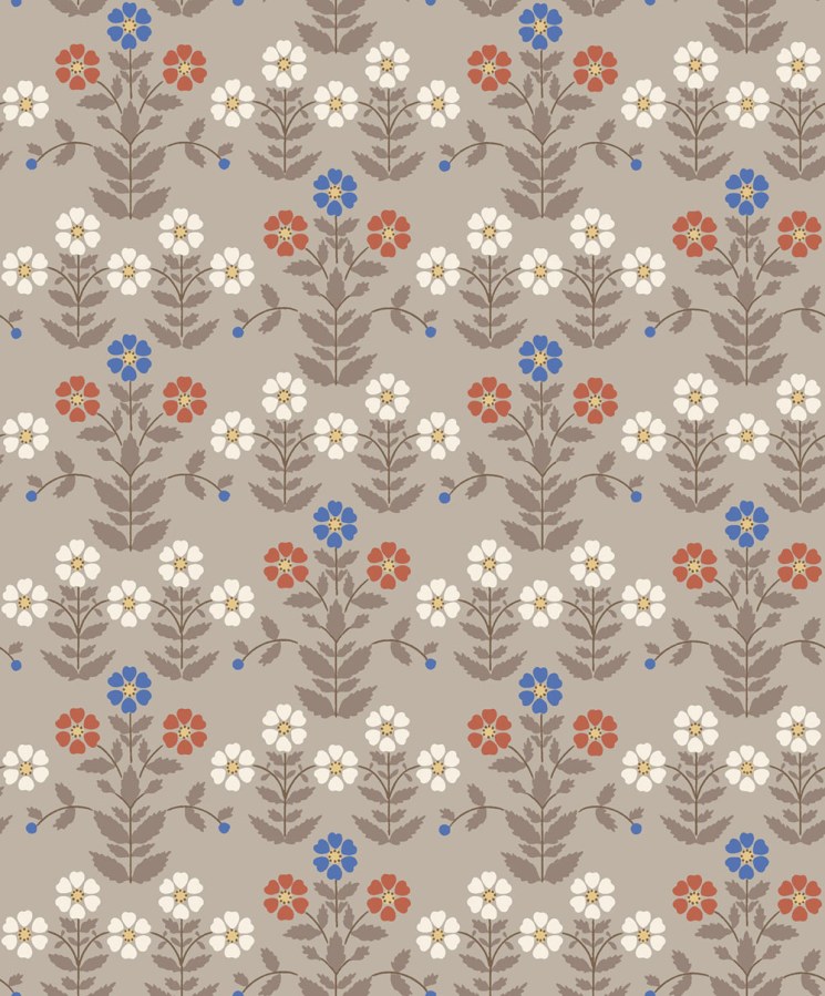 Vliesová tapeta na zeď, šedo-hnědá, květiny, 4813, New Heritage, Borastapeter - Vliesové tapety