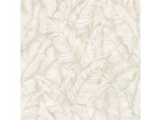 Luxusní vliesová tapeta na zeď, šedo-béžová, listy, Z30301, Casa 8, Trussardi 