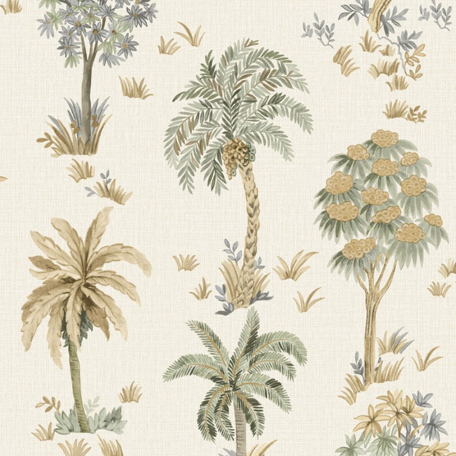 Luxusní vliesová tapeta na zeď, krémová, stromy, Z70706, Marrakech, Zambaiti Parati - Vliesové tapety