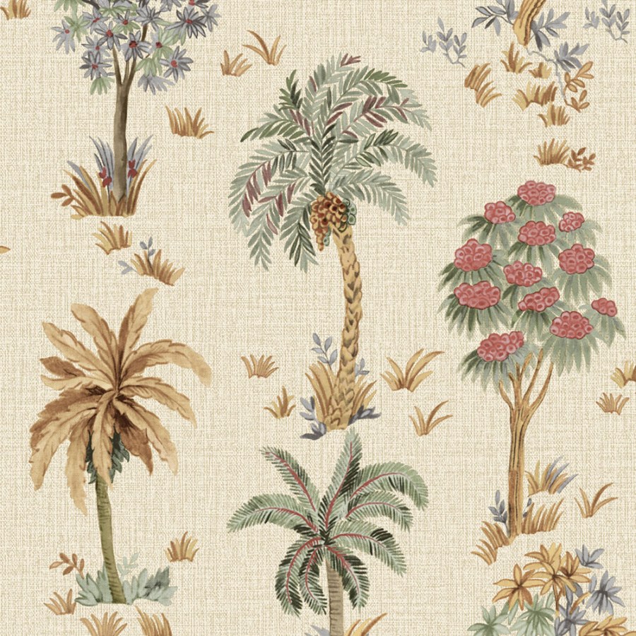 Luxusní vliesová tapeta na zeď, béžová, stromy, Z70701, Marrakech, Zambaiti Parati - Vliesové tapety