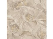 Luxusní vliesová tapeta na zeď, hnědo-béžová, květiny, Z20121, Casa Chic, Zambaiti Parati