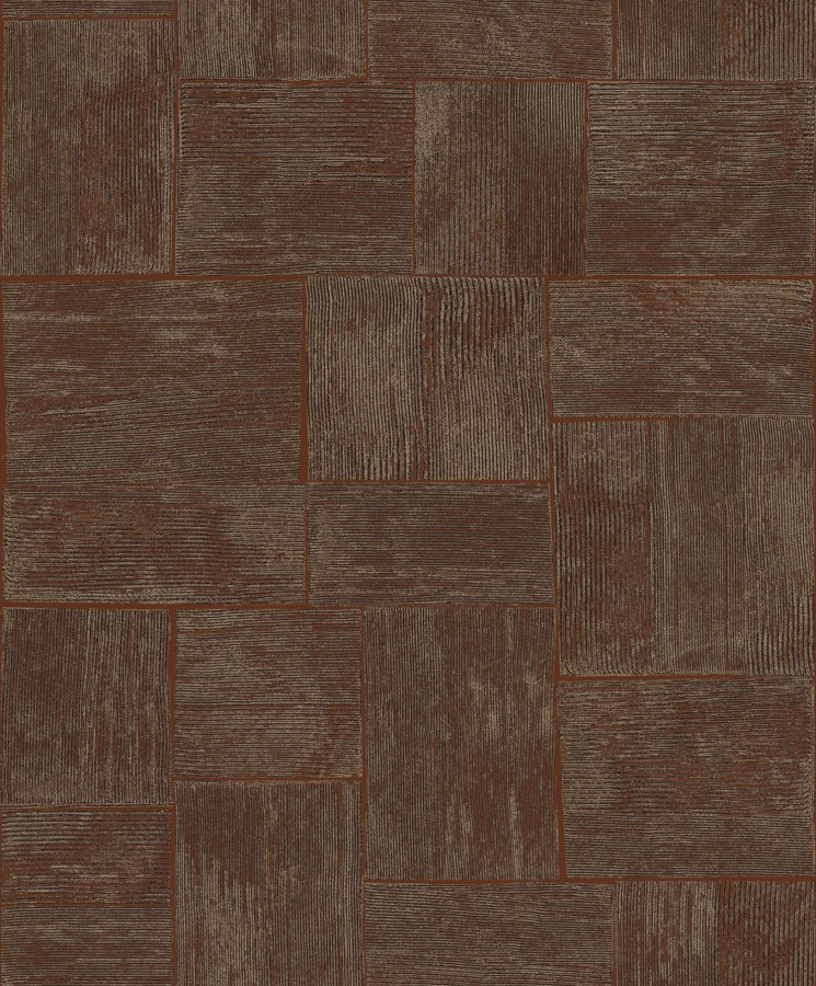 Geometrická vliesová tapeta na zeď, hnědo-červená, SPI301, Spirit of Nature, The Texture Book, Khroma by Masureel - Vliesové tapety