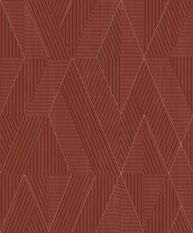 Geometrická vliesová tapeta na zeď, červená, PRI304, The Texture Book, Masureel - Vliesové tapety