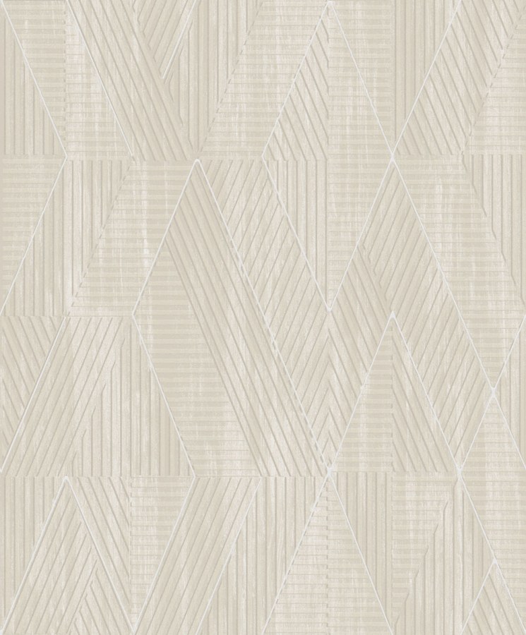 Geometrická vliesová tapeta na zeď, šedo-béžová, PRI302, The Texture Book, Masureel - Vliesové tapety