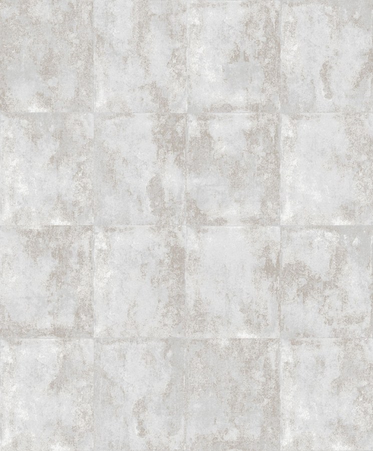 Vliesová tapeta na zeď, šedo-krémová, beton, dlaždice, ORB401, The Texture Book, Masureel - Vliesové tapety