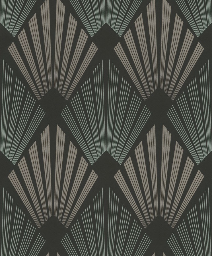 Vliesová tapeta na zeď, černá, grafická, Art Deco, GAT303, The Texture Book, Masureel - Vliesové tapety