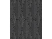 Geometrická vliesová tapeta na zeď, černo-stříbrná, YSA303, Mysa, The Texture Book, Khroma by Masuree