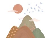 Dětská vliesová fototapeta na zeď, horská krajina, RB353, Daydreamers, Grandeco